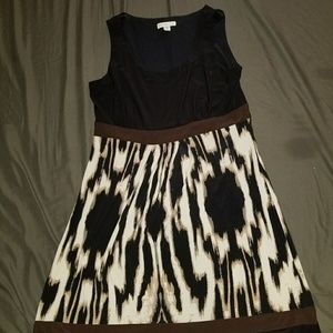 black brown and cream dress